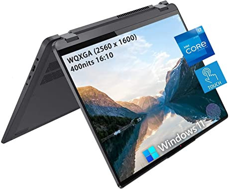 Lenovo Flex 5 Computer portatile 2 in 1 da 16 pollici, display touchscreen WUXGA da 2,5 K, Intel Core i7-1255U di 12a generazione, SSD PCIe da 16 GB RAM 1 TB, Bluetooth, webcam, tastiera