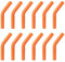 sourcing map 12pcs Silicone Straw Tips, Silicone Straw Elbows Tip, Soft Reusable Metal Straw Covers Fit for 8mm/0.31 OD Stainless Steel Straws, Orange
