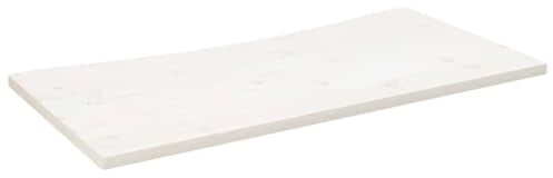 vidaXL Schreibtischplatte, Tischplatte für Bürotisch Schreibtisch Couchtisch, Holztischplatte mit lebendiger Kante, Schreibtisch Platte Büro Schreibtischplatte, Weiß Massivholz Kiefer