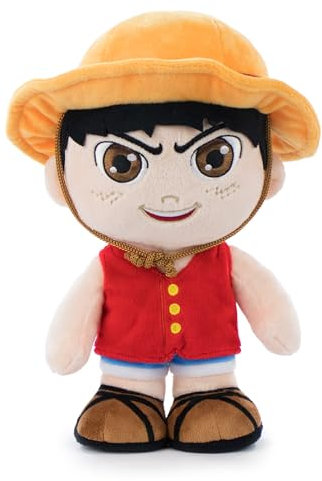BARRADO One Piece - Plushies 24-27cm of the Protagonists of the One Piece Live Action Series - Luffy, Zoro, Nami - Super Soft Quality (Luffy)