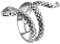GAUEIOUR Vintage Silver Plated Lacquer Snake Ring, European and American Hip-Hop Style Universal for Men and Women, Punk Metal Snake Shaped