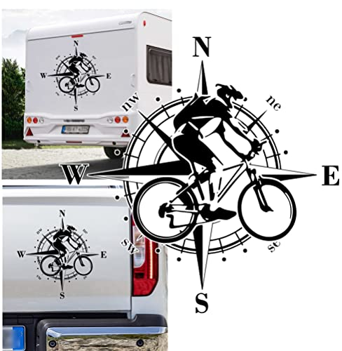 Rakelfix Kompass Bike Fahrrad Downhill BMX Aufkleber Apassbar Wohnmobil Auto Autoaufkleber Sticker Kompassrose Windrose Camper