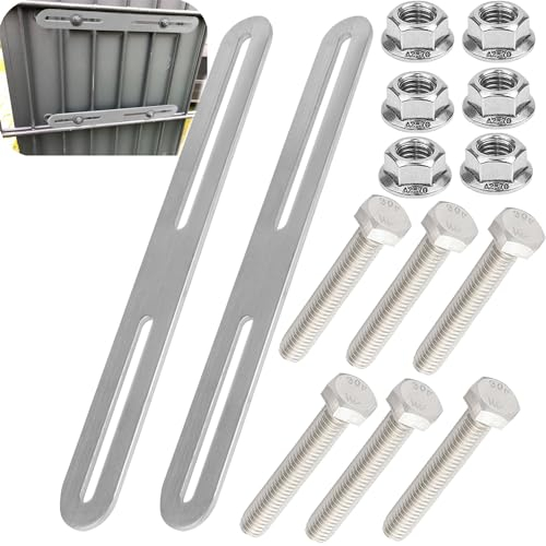 2 Set di Fissaggio per Cassetta Postale per Recinzione 360 x 24 mm Fissaggio per Recinzione per Fissare le Cassette Postali a Cancelli o Recinzioni (Argento, 360mm)