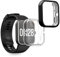 kwmobile 2X Schutzhülle kompatibel mit Xiaomi Redmi Watch 4 Hülle - Fullbody Cover Set aus Silikon - Transparent Schwarz