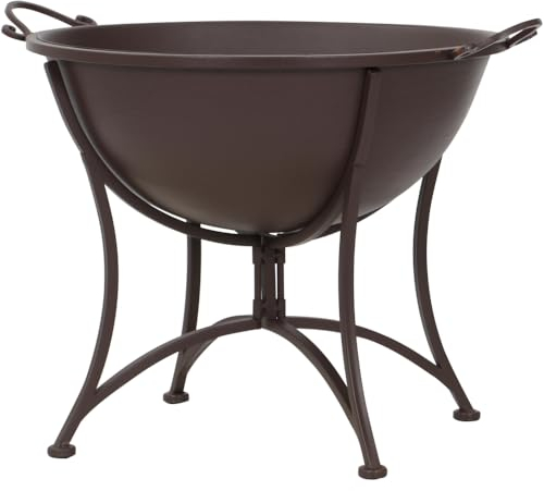 möbelando Feuerschale >ANTIK< in Rostbraun, Eisen - 64,5x48,5x53,5cm (BxHxT)