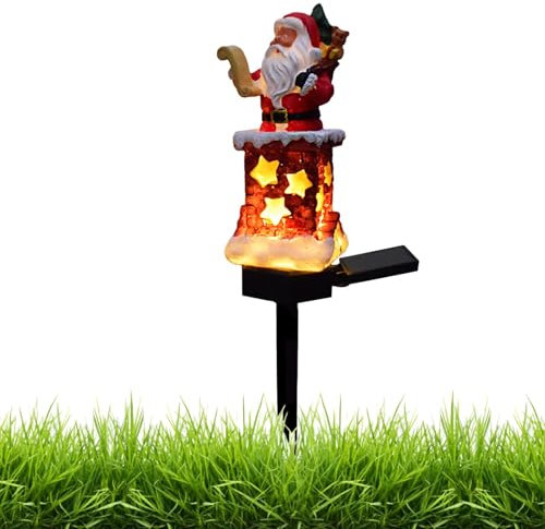 Teksome Weihnachts-Wegebeleuchtung, Solar-Gartenbeleuchtung - Weihnachts-Solar-Pfahllampe für den Hof - Solar-Wegeleuchten für Gärten, Terrassen, Rasenflächen