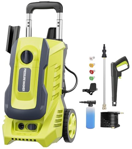 Idropulitrice elettrica, 4800 psi, 3,2 GPM, con cannone in schiuma, per auto, pavimenti, garage, patio