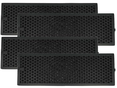 vhbw 4X Aktivkohlefilter kompatibel mit Braun Scan & Clean BFD104BE, Scan & Clean BFD104BE2 Luftreiniger - Luftfilter Schwarz