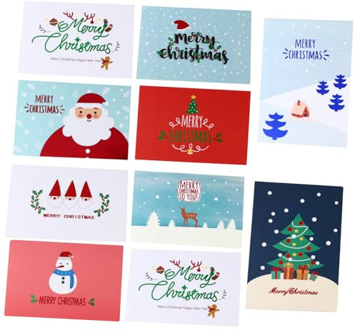 NUOBESTY 18stücke Festliche Weihnachtskarten Goldene Prägung Grußkarten Für Weihnachten Geburtstage Und Hochzeiten Für Persönliche Und Geschäftliche Grüße