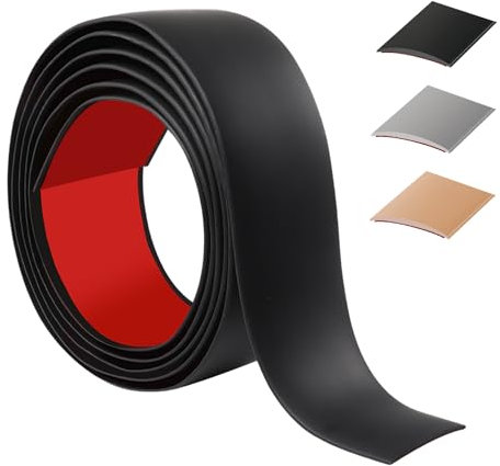 100cm übergangsprofil selbstklebend，Flexibel übergangsleiste selbstklebend PVC für Küche/Wohnzimmer/Bad,Türschwellen leiste zum Verbinden von Bodenfugen/Fliesen/Laminat/Teppich（4cm，Schwarz）