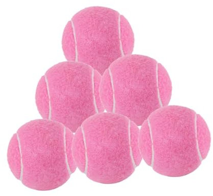 kowaku 6 Stück Tennisbälle, Freizeit-Gummibälle, Profi-Tennisbälle mit einem Durchmesser von 6,4 cm, Trainingsbälle, verschleißfest, für drinnen und draußen Training, Rosa