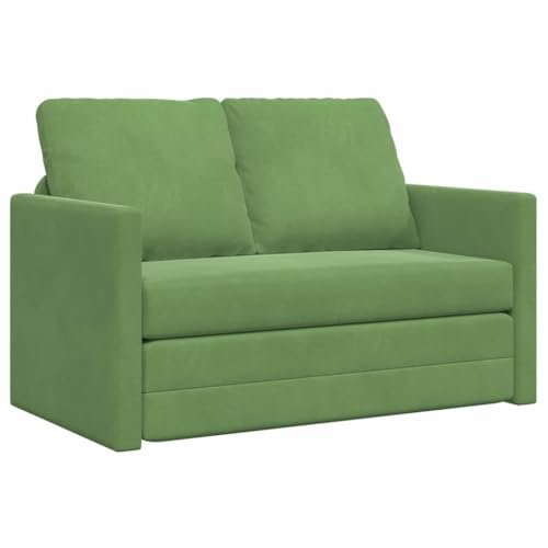 vidaXL Floor Sofa Bed with Cushion Light green 122 x 70 x 60 cm Velvet, Living Room, Modern Sofa Bed, Convertible, Multi-Functional, Floor, Space-Saving, Velvet, Elegant