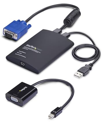 StarTech.com Portable Laptop Crash Cart Adapter, USB/VGA/Mini DisplayPort KVM Console, File Transfer/Video Capture, TAA (NOTECONS02-VGA-MDP)