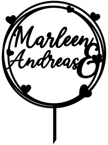 Caketopper Hochzeit personalisiert – Acryl Deko für Hochzeitstorte – Hochzeitstorte Dekoration | verschieden Farben (Herzen)