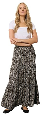 Long Tall Sally - LTS Tall Geometric Tiered Maxi Skirt - Women's Black