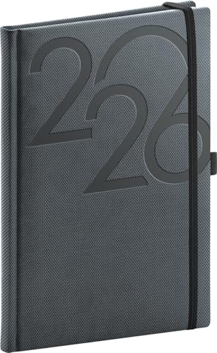 NOTIQUE Terminplaner 2026 ca. A5 (15x21 cm) Wochenplaner Buchkalender | Dieser Terminkalender als Hardcover Wochenkalender mit Textil-Lesezeichen besitzt eine Stiftschlaufe und Gummiverschluss.