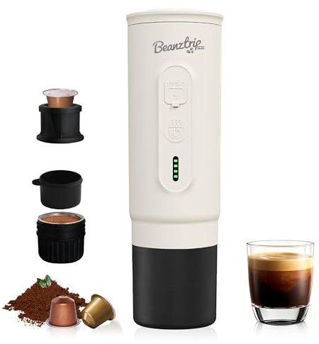 H02 PRO 2-in-1 Tragbare Kaffeemaschine mit Akku, 20 Bar, Selbsterhitzung, USB-C, kompatibel mit NS-Kapseln & gemahlenem Kaffee, Mini Campingkaffeemaschine für unterwegs, Wohnmobil – Geschenk Vatertag
