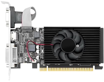 YUEHISY Low-Profile-Grafikkarte, 4 GB DDR3 128 Bit PC-Grafikkarte mit HDMI DVI VGA, 1 Luftkühlungslüfter, Computer-GPU mit Geringem Stromverbrauch, Zum Arbeiten
