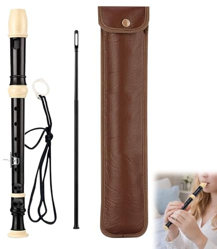 Blockflöte Holz,Flute,Kinder Blockflöte Für Anfänger,Geeignet Für Anfänger Und Kinder, Inklusive Reinigungsstab, Fingertabelle Und Aufbewahrungstasche Aus Leder,Braun,praktische Dinge