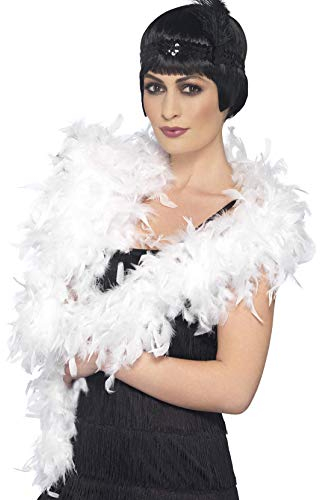 Smiffys Deluxe Boa, Weiß, Feder, 180cm, 80g Halloween