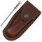 Funda Muela F/GL-10C en piel de color marrón, para navajas Muela modelo GL-10C, color marrón, tamaño 140 x 55 mm