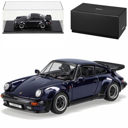 Kyosho Porsche 911 Turbo 3.3 1988 Dunkel Blau Coupe G-Modell 1973-1989 1/43 Modell Auto