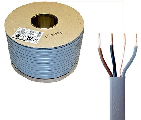 1mm 3 Core and Earth Electrical Cable 50M 6243Y BASEC Approved Harmonised BS6004