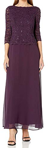 Alex Evenings Damen Kleid mit 3/4-Ärmeln, Stretch-Spitze, Mieder, einteiliges Kleid