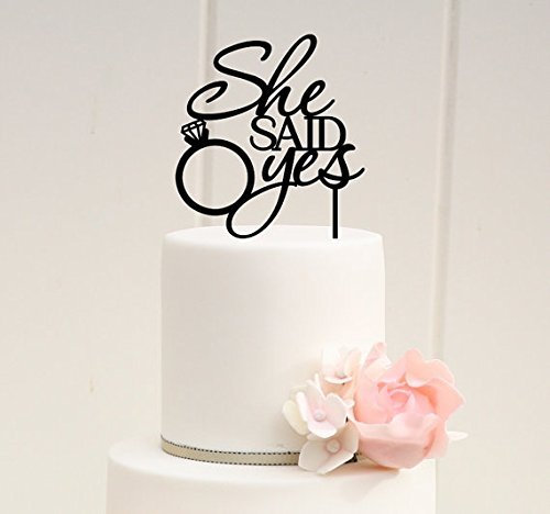 [USA-SALES] She Said Yes Bridal Shower Cake Topper, by Usa-Sales Seller by UsaSales