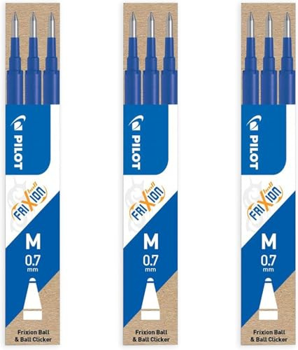 Pilot FriXion Ball Rollerball Pen - 3 Refill Sets of 3 in Blue