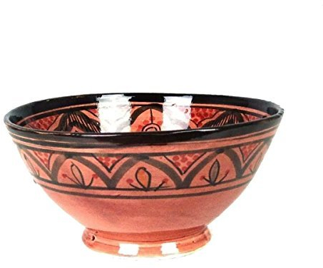 Simandra Orientalische marokkanische Keramikschale Keramik Müsli Obst Salat Schale Schüssel Deko mittel Color Rot