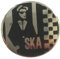 Ska Circle Enamel Pin Badge (Black/Silver)