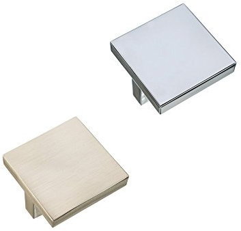 FITTINGSCO Square Knob Kitchen & Bedroom Cabinet Door Handle Chrome/Brushed Nickel Finish