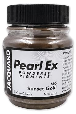 Jacquard Pearl Ex Pigment, Sunset Gold Powdered Metallic Mica for Epoxy Resin and Arts, Versatile Crafting Shimmer, Non-Toxic Polymer Clay Colourant, 21.26g