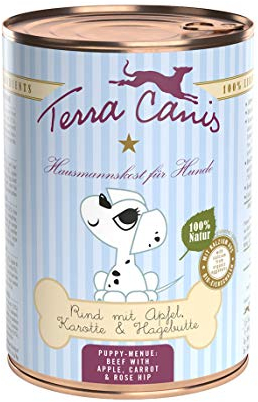 Terra Canis Rind mit Apfel, Karotte und Hagebutte, 12er Pack (12 x 400 g)