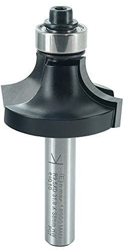 ENT 14294 Abrundfräser HW, Schaft (S) 8 mm, Durchmesser (D) 31,8 mm, NL 15,9 mm, R 9,5 mm, SL 32 mm, mit Kugellager