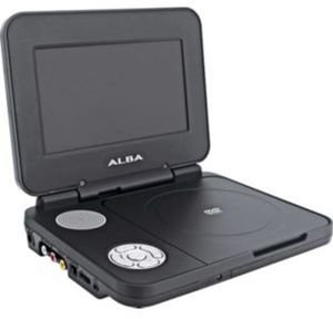 Alba 7 Inch Portable DVD Player - Pink, White, Black or Silver (Black) (Package may vary)