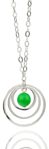 Damen Halskette 925 Silber Kette mit Swarovski Elements Neon Pearl Lieblingsstück für den Lieblingsmensch, in den Farben Gelb, Grün, Orange, Pink oder Rot