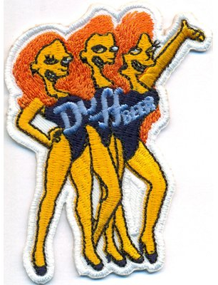 Simpsons Duff BEER Cheerleader GoGo Girls Rockabilly Biker Motorrad Aufnäher Patch