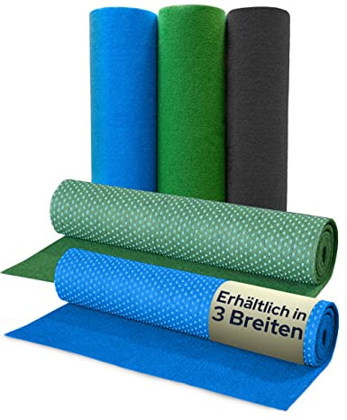 Primaflor Premium Rasenteppich - PARK, Blau, 1,33m x 7,50m| Viele Größen | Wasserdurchlässiger Vliesrasen mit Noppen | Robuster Outdoor Bodenbelag als Meterware für Balkon und Terrasse