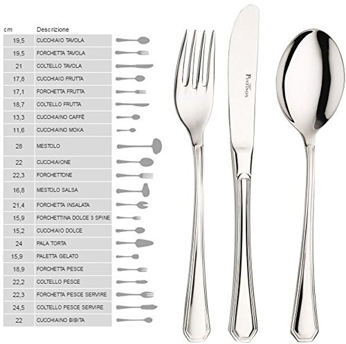 Pintinox 12 Pezzi Coltello per Pesce posata in Acciaio Inox 18/10 - Spessore mm 2,5 Made in Italy Modello America