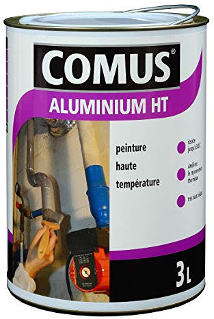 ALUMINIUM HAUTE TEMPERATURE Gris argent 3L - Peinture métallisée pour tuyauteries et radiateurs -COMUS