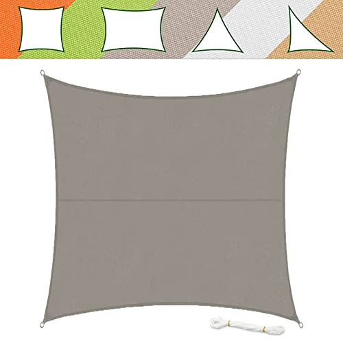 casa pura | Voile d'ombrage avec kit de Fixation Inclus | Idéal pour Jardin, Balcon et Terrasse | Imperméable et Respirant | Grand Choix de Formes | 3 x 3 m, Hydrofuge/Gris