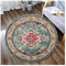 Vintage Verzierten Runde Teppich Nordic Folk Style Wohnzimmer Schlafzimmer Studie Hängen Korb Computer Stuhl Verdickung Teppich Verschiedene Größen (größe : Diameter-120CM)