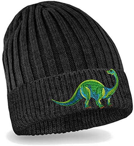 Blackshirt Company Kinder Mütze Dinosaurier Strickmütze Beanie Dino Kappe