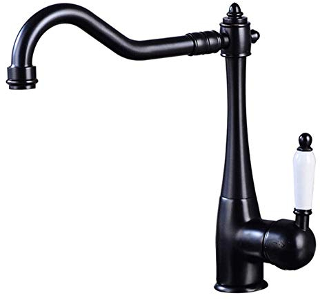 CEDY Nostalgie - Grifo de cocina rústico para cocina (360 º), color negro