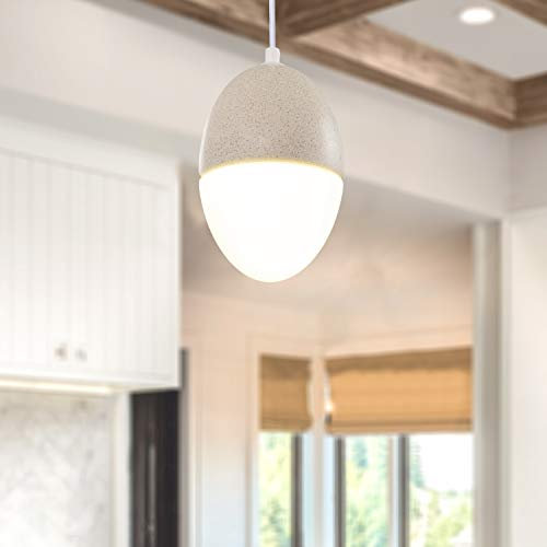 Paco Home Pendelleuchte, E27, Lampe Für Wohnzimmer Esszimmer Küche, Höhenverstellbar, Farbe: Beton-Sandstein-Weiß, Leuchtmittel: ohne Leuchtmittel
