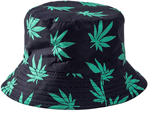 Bucket Hut für Festivals riesige Auswahl Gr. Einheitsgröße, Green Ganja