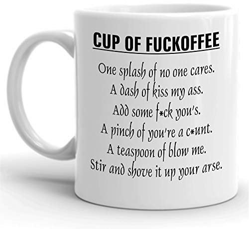 Fuckoffee C*nt Coffee Mug Funny Novelty Christmas Secret Santa Gift Idea Work Office Colleague Co Worker Birthday Present Friend Housewarming Gift Joke