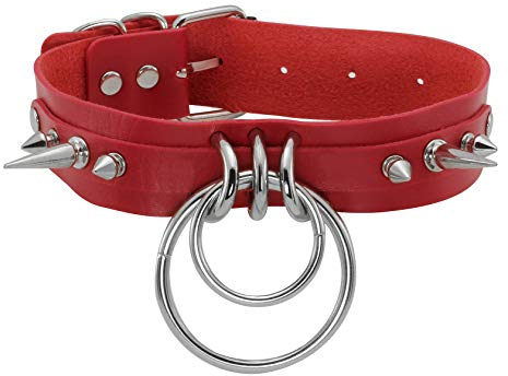 MILAKOO Punk Gothic Nieten Nieten PU Leder Kragen Halsreif O-Ring Spike Nieten Halsband Halskette